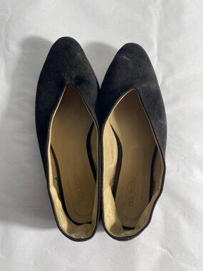 Rode Sko Women's Pointed Suede Slip On Flats Black Size 37